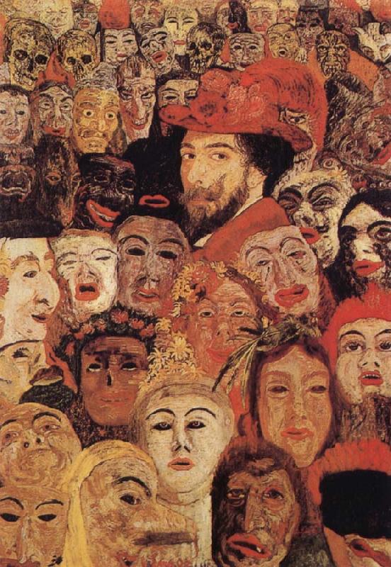 James Ensor Portrait of the Artist Sur rounded by Masks oil painting image